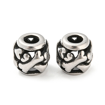 316 Surgical Stainless Steel  Beads, Barrel
