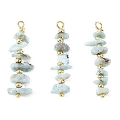 Натуральный Larimar подвески, подвески из бисера с латунными бусинами