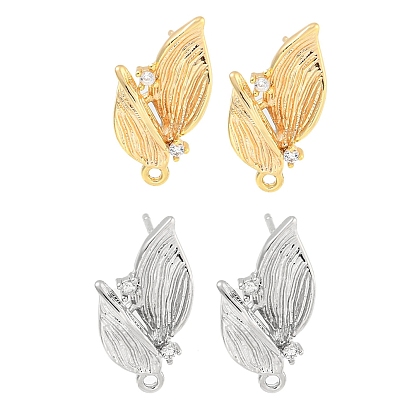 Латунные серьги-гвоздики из циркония, овальные