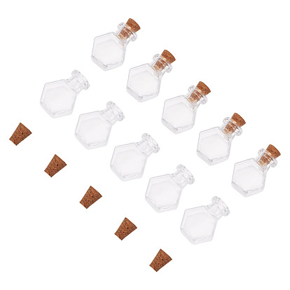 10 шт. прозрачные стеклянные бутылочки для загадывания желаний, шарик контейнеры, с 10шт пробкой