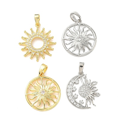 Латунные микро проложить кубического циркония подвески, солнечные чары