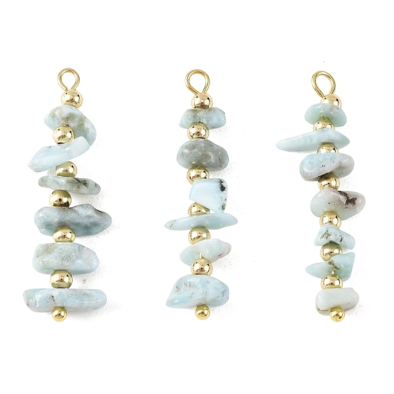 Натуральный Larimar подвески, подвески из бисера с латунными бусинами