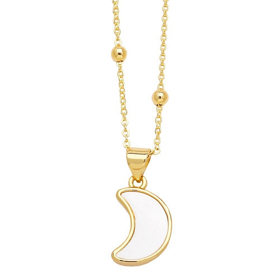 Shell Pendant Necklaces, with Brass Finding