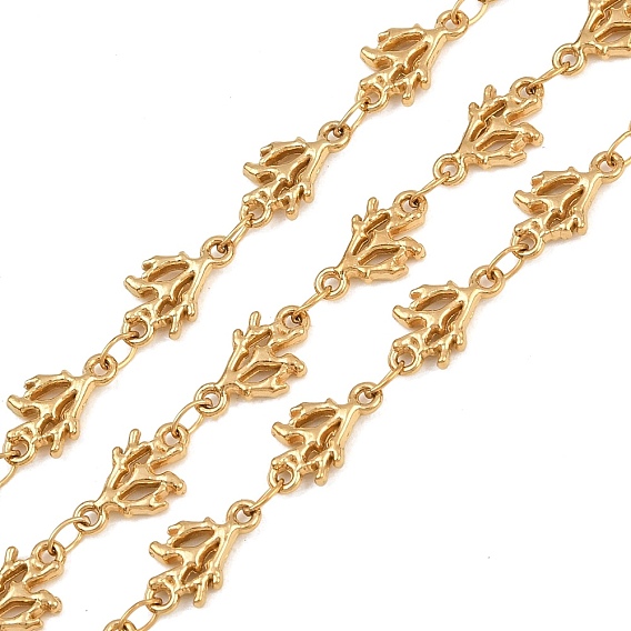 5M 304 Stainless Steel Branch Link Chains, Soldered, with Spool, Ion Plating(IP), Long-Lasting Plated