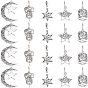 50Pcs 5 Style Tibetan Style Alloy Pendants, Mix-shaped