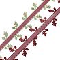 20M Christmas Theme Polyester Ribbon, Leaf Trimming Lace Ribbon