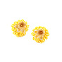 Handmade Floral Earrings with Beaded Flower Design
