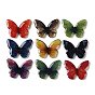 Trsnaprent Epoxy Resin Pendants, Butterfly Charms, with Glitter Powder