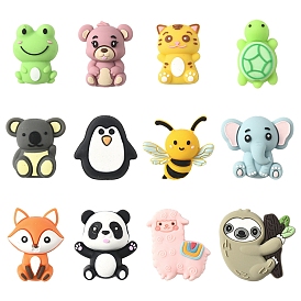 12 шт. 12 стили силиконовые фокусные бусины, животная тема