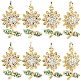 10 кулоны из латуни с микрочастицами и кубическим цирконием., прелести подсолнуха, с целью перехода в кольце, без кадмия и без свинца