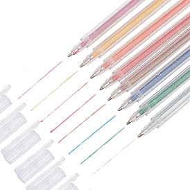 CRASPIRE 8pcs 8 Colors Plastic Glisten Gel Pen