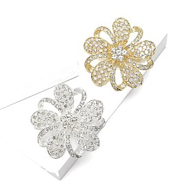 Броши со стразами из цветочного сплава для рюкзака, одежды