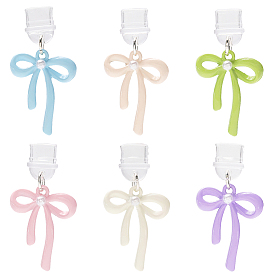 6 шт. 6 цветные силиконовые мобильные пылезащитные заглушки, подвески из цинкового сплава с распылением краски в виде банта, для крышки порта USB типа C