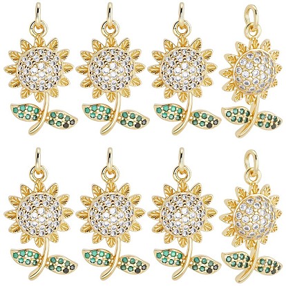 10 кулоны из латуни с микрочастицами и кубическим цирконием., прелести подсолнуха, с целью перехода в кольце, без кадмия и без свинца
