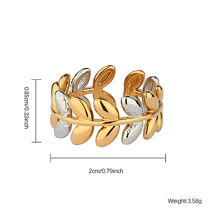 Golden Stainless Steel Open Cuff Rings