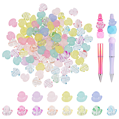 120шт. 2 набор прозрачных и матовых акриловых бусин, утка