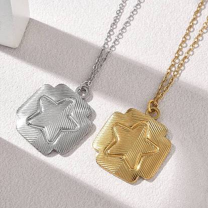 304 Halsketten aus Edelstahl mit Kreuz und Sternanhänger