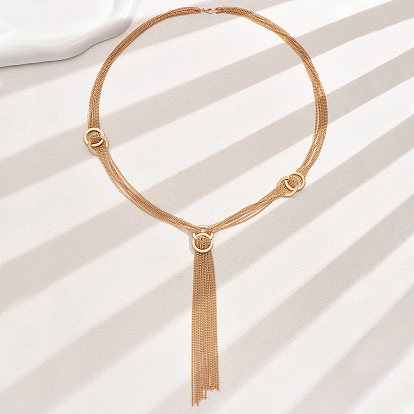 Стильная 201 многослойная цепочка из змеиной кости с кисточками из нержавеющей стали для женщин и вечеринок