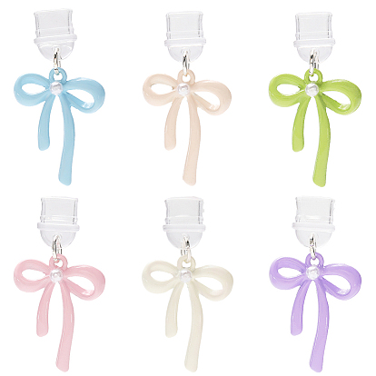 6 шт. 6 цветные силиконовые мобильные пылезащитные заглушки, подвески из цинкового сплава с распылением краски в виде банта, для крышки порта USB типа C