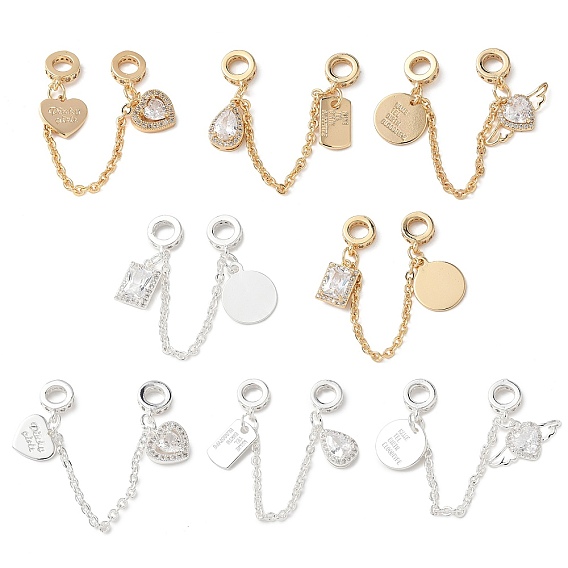 Латунный микропаве прозрачный кубический цирконий кабельная цепочка европейские бусины