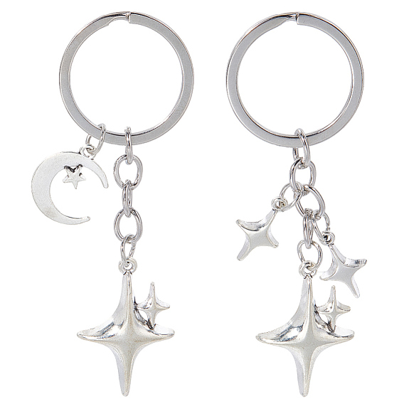 2шт 2 стили сплава брелоки, звезда
