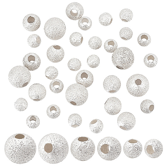 35 шт. 3 размер круглый 925 текстурированные бусины из стерлингового серебра