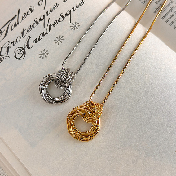 Железные многокольцевые подвески-колье для женщин и мужчин