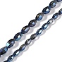 Electroplate Glass Beads Strands, Full Rainbow Plated, Faceted, Oval