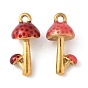 304 нержавеющей стальной эмали подвески, золотые, грибное очарование