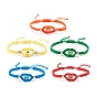 Lampwork Evil Eye Braided Bead Bracelet, Adjustable Friendship Bracelet for Women