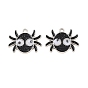 Подвески из сплава хэллоуина с эмалью, Подвески в виде паука с большими глазами, украшенные блестками., платина