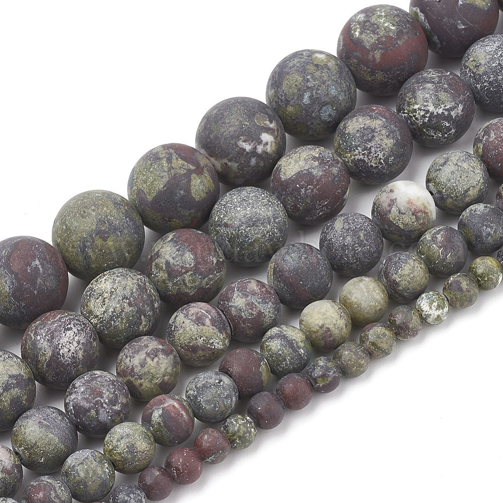 Jaspe piedras preciosas naturales africanos de sangre redonda granos de 15.5" 4mm 6mm 8mm 10mm 12mm 