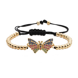 Adjustable Butterfly Bracelet with Micro Inlaid Zircon - Elegant and Delicate Hand Jewelry.
