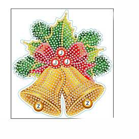 Diy рождественский колокольчик алмазная живопись набор наклеек, включая сумку со стразами из смолы, алмазная липкая ручка, поднос тарелка и клей глина