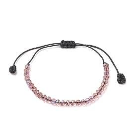 Transparent Glass Braided Bead Bracelet, Adjustable Bracelet for Women