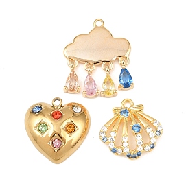 Латунные микро проложить кубического циркония подвески, золотые