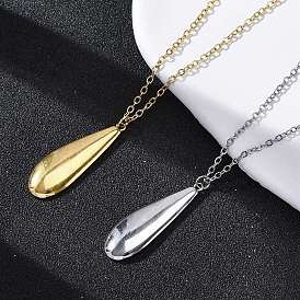 304 ожерелья из нержавеющей стали с подвеской в виде капли и цепочкой для женщин