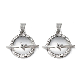 Латунный микропаве кубический цирконий со стеклянными подвесками, без кадмия, без никеля и без свинца, планета