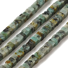 Natural African Turquoise(Jasper) Beads Strands, Square