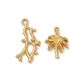 201 прелести нержавеющей стали, ветка и кокосовая пальма, золотые