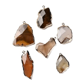 Естественно агат большие кулоны, граненые самородки амулеты с железной фурнитурой