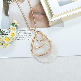 Ожерелья с подвесками из сплава слезы и ацетата целлюлозы для женщин, белые