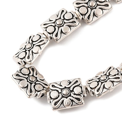 Прямоугольник тибетский стиль сплава бисер пряди, без кадмия, без никеля и без свинца, 12x9x4.5 мм, Отверстие : 1 мм, около 17 шт / нитка