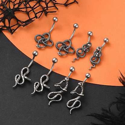 Змея 316 хирургические кольца из нержавеющей стали для пупка, пирсинг пупка кольца, изогнутая штанга украшения для тела для женщин