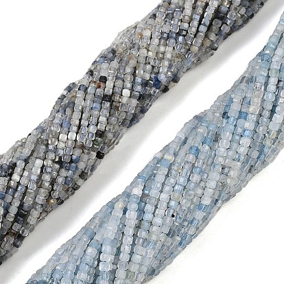 Природные Аквамарин бисер нитей, граненые настольные бусины в форме куба