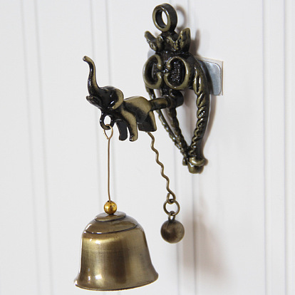 Shopkeepers Bell for Door Opening, Magnetic Attached Doorbell Chime for Business, Wall Mounting Elephant Door Bells, with Iron Bell