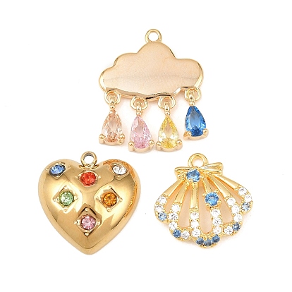 Латунные микро проложить кубического циркония подвески, золотые