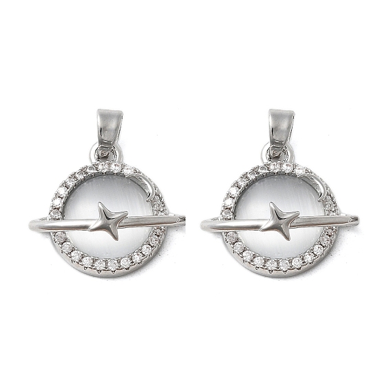 Латунный микропаве кубический цирконий со стеклянными подвесками, без кадмия, без никеля и без свинца, планета