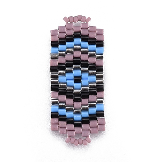 MIYUKI & TOHO Handmade Japanese Seed Beads Links, Loom Pattern, Rectangle