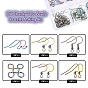 50Pcs 5 Style Ion Plating(IP) Rainbow Color 304 Stainless Steel French & Flat Earring Hooks, with Beads, with 50Pcs Open Jump Rings